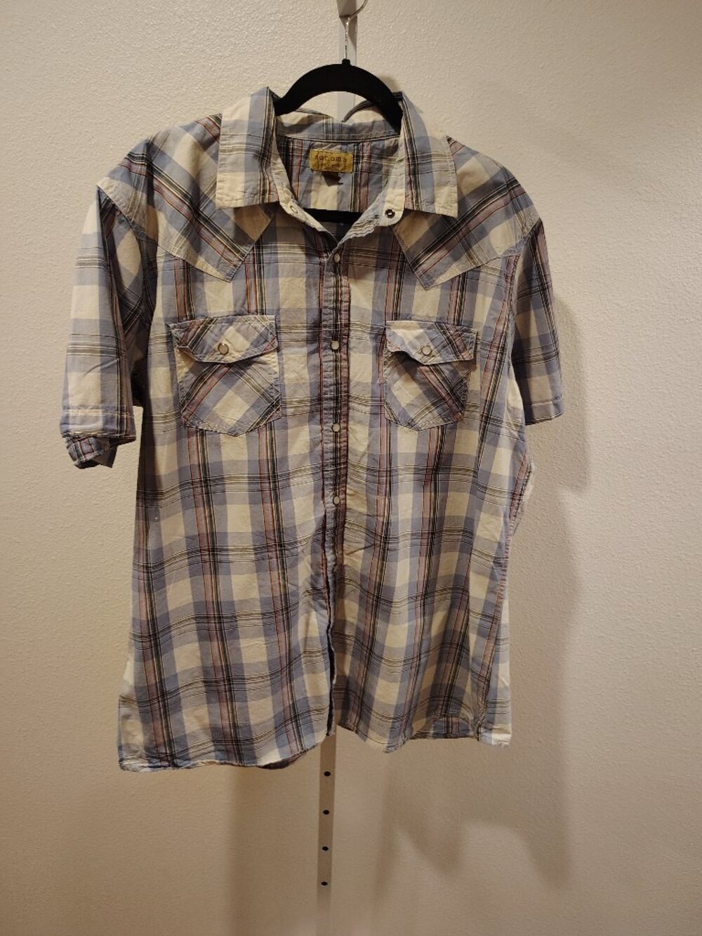 Sonoma Life + Style Men's Shirt Size XL Button Down Western Plaid Pearl Snap